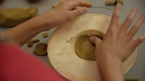 Close-up of child's hands sculping from modeling clay. Stock-Footage 272755135