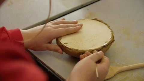 Close-up of child's hands sculping from modeling clay. Stock-Footage 272755228