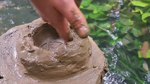 Close-up of a child's hands sculpting Stock Footage 311993365