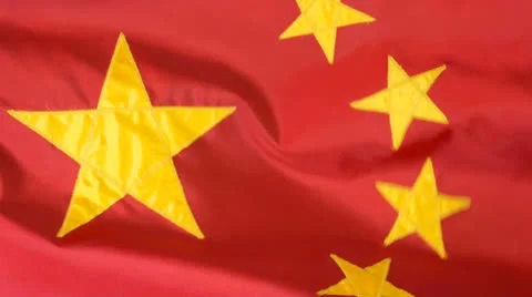 Close up of Chinese flag flying in the wind 動画素材 25114163