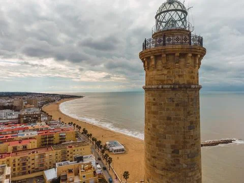 Close-up of the chipiona lighthouse Stock Photos