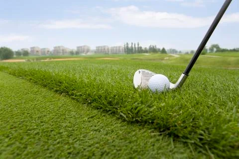 Close-up of chipping golf ball Stock Photos