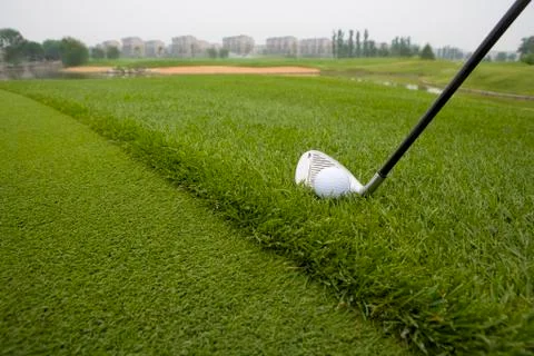 Close-up of chipping golf ball Stock Photos