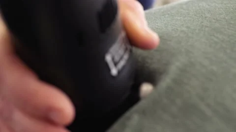 Close-up Of Chiropractor Hands Using A Vibrating Device On Male Patient 2 Video stock 147684639