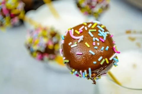 Close up of Chocolate Cake Pops Stock Photos