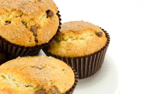 Close up chocolate chip muffins Foto stock