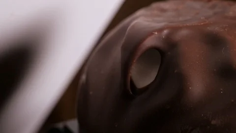 Close-up of chocolate coated marshmallows moving in a circle. Video stock 119426369