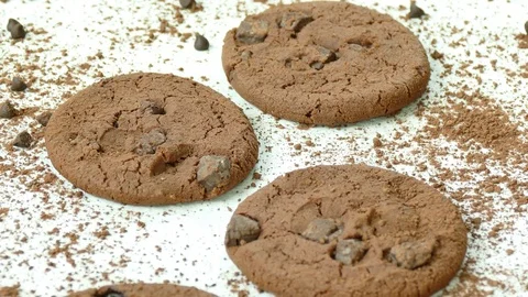 Close-up Chocolate cookies Stock Footage 83878361