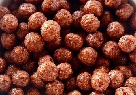 Close Up of Chocolate Cornflakes Stock Photos