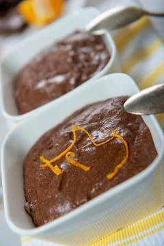 Close-up of chocolate mousse Stock Photos