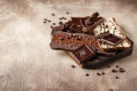 Close-up of chocolate pieces Stock Photos