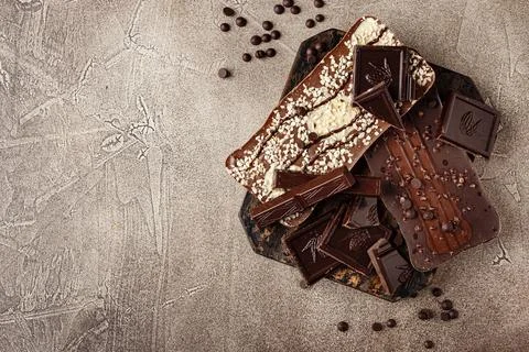 Close-up of chocolate pieces Stock Photos