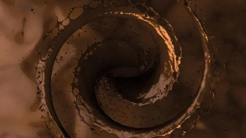 Close up chocolate splashing Stock Illustration