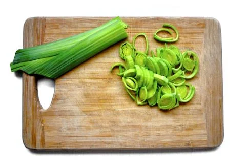 Close up of chopped leek Stock Photos