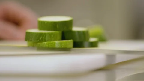 Close up on chopped squash Stock Footage 91054084