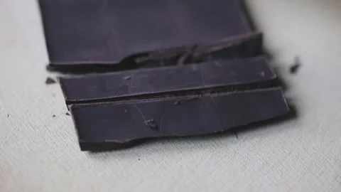 Close-Up of Chopping Dark Chocolate Stock Footage 326698353