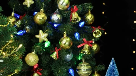 Close up of Christmas decorated tree Stock Footage 280961824