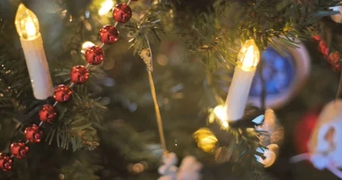 Close up Christmas Tree and Lights Stock Footage 229871222