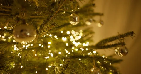 Close-Up of Christmas Tree Decorations Video stock 329530475