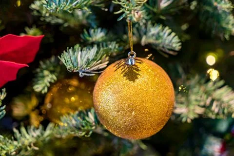 Close up of Christmas tree decorations Stock Photos