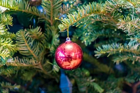 Close up of Christmas tree decorations Foto stock