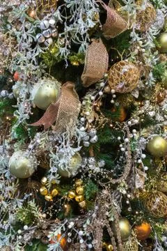 Close up on christmas tree decorations Stock Photos