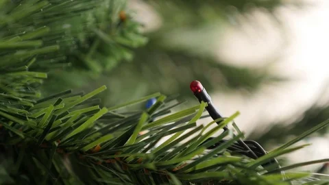 Close up of Christmas tree dot sparkles sequence Stock-Footage 73483144