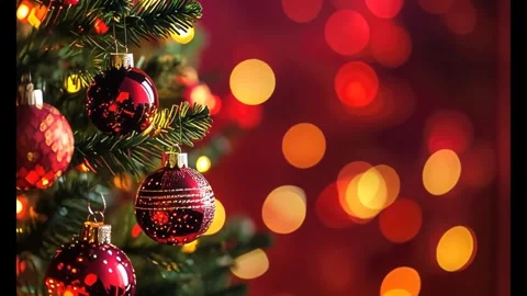 Close up on Christmas tree with light Stock Footage 292236568