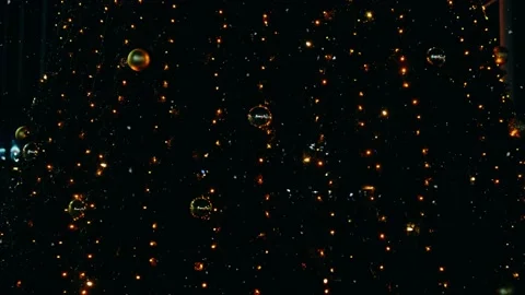 Close up a Christmas tree lights glittering at night. New Year fir tree with Stock-Footage 145128875