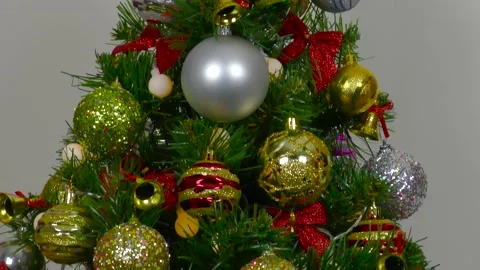 Close up of christmas tree in warm colors Video stock 201014328