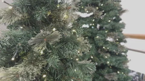 Close-Up of Christmas Tree With Warm Lights Stock-Footage 323278934