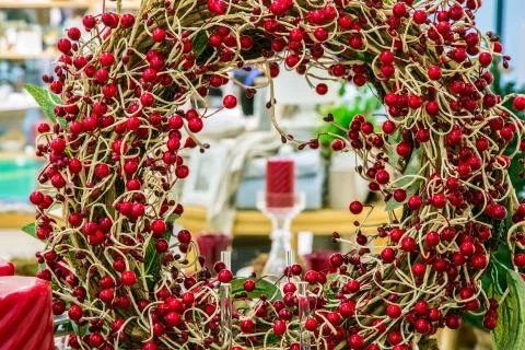 Close-up of Christmas wreath Stock Photos