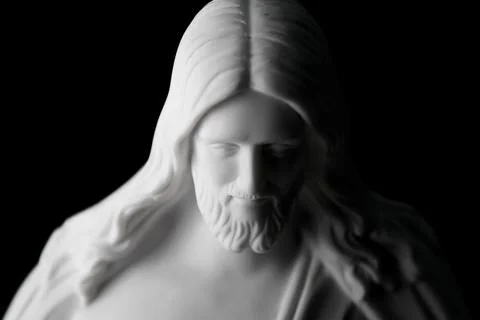 Close Up of Christus Statue With Dramatic Lighting Foto stock