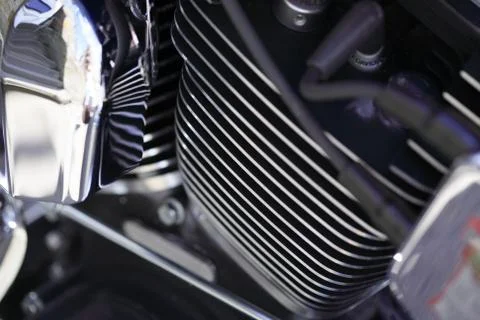 Close up of chrome engine Stock Photos