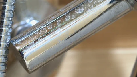 Close up of chrome Faucet with limescale Video stock 114650412