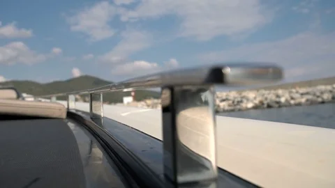 Close up of chrome handrail Stock Footage 71832085