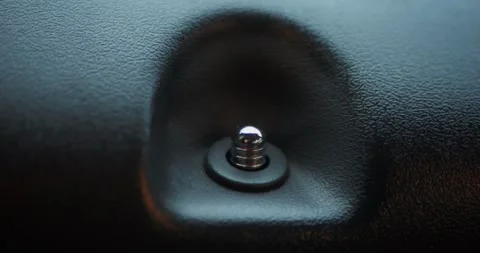 Close-up of chrome rotary headlight on/off switch knob recessed... Stock Footage 319882544