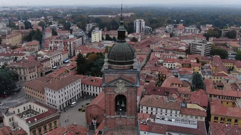 Close up Church Duomo of Monza Drone Stock Footage