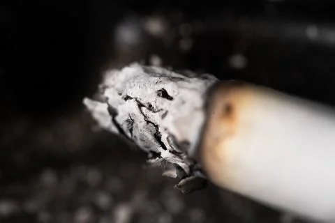 Close up of the cigarette in the ashtray Stock Photos