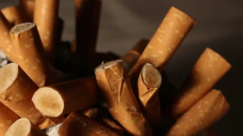 Close-up of cigarette butts Stock Footage 46328454