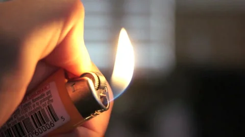 cigarette lighter video Close Up Of A Cigarette Lighter Igniting