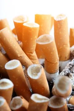 .Close up of cigarettes Stock Photos