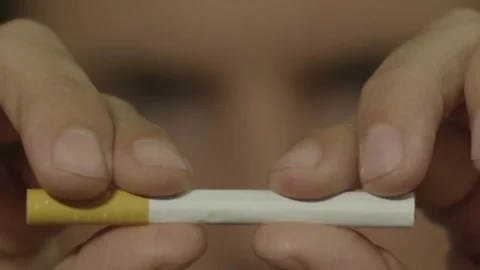 Close up of cigarrete - quitting smoking Stock Footage 72108325