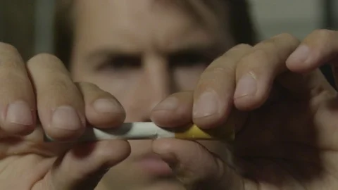 Close up of cigarrete - quitting smoking 스톡 동영상 72108434