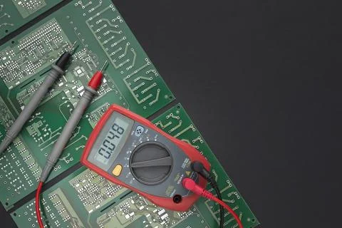 Close up circuit board with copy space Stock Photos