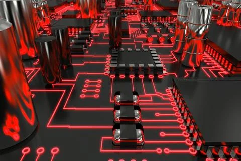 Close up of circuit board Stock Illustration