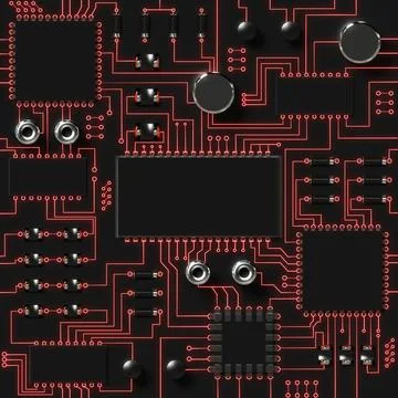 Close up of circuit board Stock Illustration