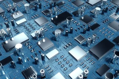 Close up of circuit board Stock Illustration