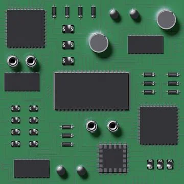 Close up of circuit board Stock Illustration