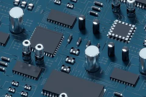 Close up of circuit board Stock Illustration